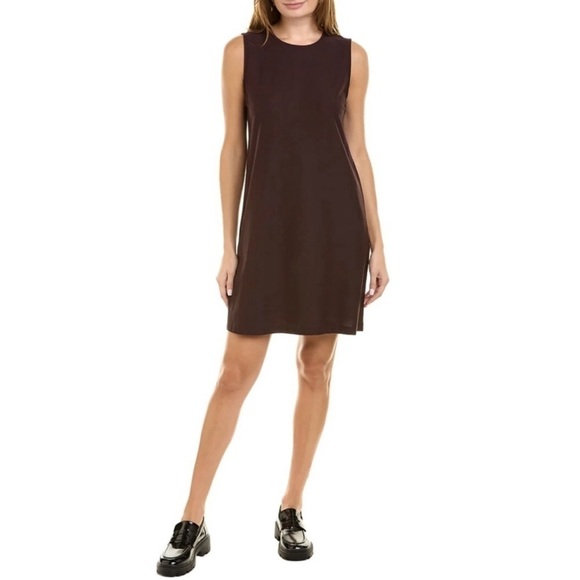 NWT Eileen Fisher Ribbed Organic Cotton Blend Midi Dress - Picture 4 of 6